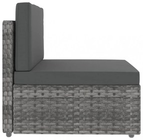 3 személyes szürke elemes polyrattan kanapé