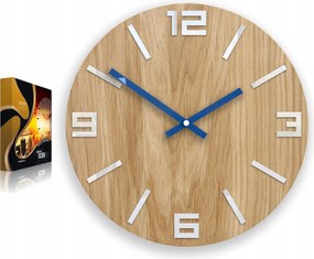 Klasszikus falióra Arabic fehér-sötétkék tölgy