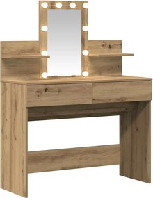 vidaXL Öltözködőasztal fiókkal Artisan tölgy 100 x 40 x 130 cm Faanyag