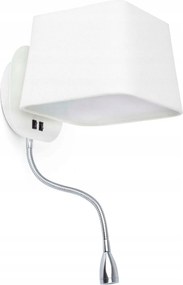 Faro Sweet fali lámpa fehér Led olvasólámpával, 2 kapcsolóval