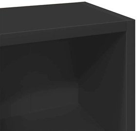 2 db fekete forgácslap CD-tartó szekrény 21 x 16 x 93,5 cm