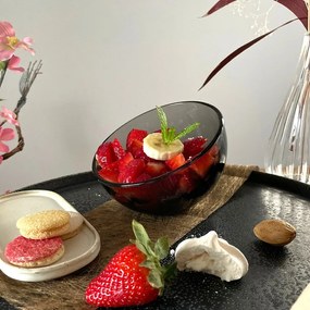 Bubble antracitszürke üvegtál - La Rochère