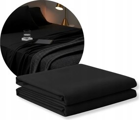 Lepedő 200x200 Fekete Jersey gumis 200x200 Matrac Lengyel