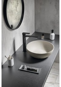 Sapho - FORMIGO pulton elhelyezhető mosdó, Ø 39 cm, beton/homokszínű