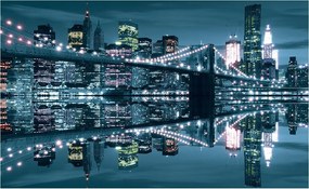 Brooklyn híd éjszaka fotótapéta New York város fények 200x140 +ragasztó