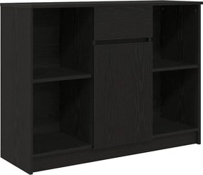 vidaXL fekete tölgy szerelt fa tálalószekrény fiókos 101x35x76 cm