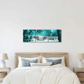 Kép - Kék vízesés (órával) (90x30 cm)