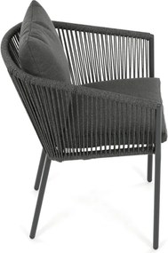 Kerti szék, alumínium, szövet, szürke, AZC-C1179 GREY