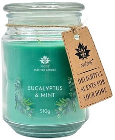Arome Eucalyptus, & mint gyertya üvegben, 510 g