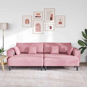 Bársony Kanapé párnával 3 pcs Rózsaszín 208 cm Bársony