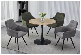 Kerek étkezőasztal AMADEO II 90x90 cm, tölgy dekorációval