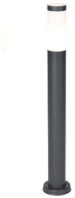 Antracit szürke oszloplámpa 80 cm IP44 opál - Rox
