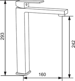 Mexen UNO - Magas mosdócsaptelep, fekete, 71410-70