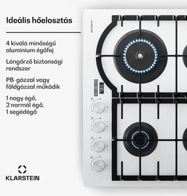 Klarstein Ignito gas cooktop 8 kW, cast iron supports, timer, temperature control
