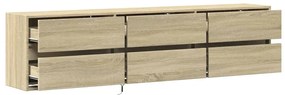 sonoma tölgy színű falra TV-szekrény LED-del 180 x 31 x 45 cm