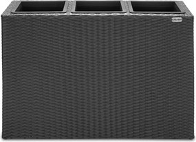 Virágtartó, polyrattan, fekete, 83 x 30