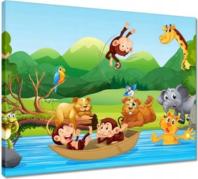 Vászonkép 50x40 Dzsungel minta gyerekeknek