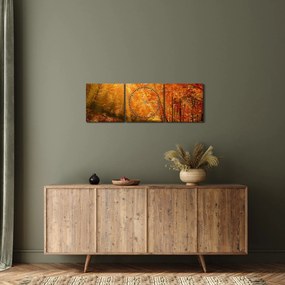 Őszi erdő képe (órával) (90x30 cm)
