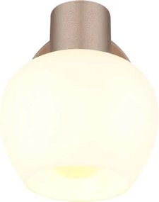 Globo 54662-1 Fali lámpa, fém matt kávébarna, krómozott fém, fehér üveg, billenőkapcsoló a terméken, forgatható/dönthető, SzxM: 125x150mm, Mélység: 160mm, 1x E27 40W 230V izzó nélkül
