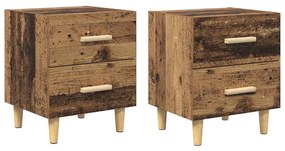 Ágyat tartó szekrény 2 pcs Régi fa 40 x 35 x 47.5 cm Faanyag
