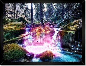 Poszterek keretben 40x30 Patak a hegyekben Hegyi patak Tájkép