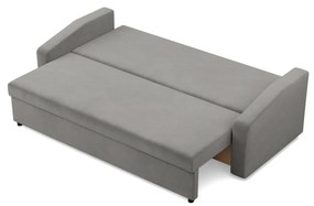 Zeus kanapéágy, bársony, hab töltet, döntött kartámasz, világosszürke