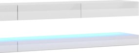 TV szekrény FLY DOUBLE fehér/fényes fehér LED 5W
