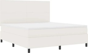 vidaXL Boxrugós ágy Krém és fehér 180 x 200 cm Bársonyos szövet