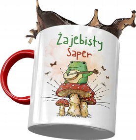 Piros Bögre Tűzszerésznek Békás Tűzszerész Ajándék Nyomtatott Fotóval