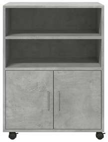 betonszürke szerelt fa kerekes szekrény 60 x 48 x 81 cm