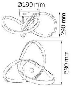 Wofi 9134.01.88.9000 - INDIGO LED mennyezeti lámpa LED/45W/230V