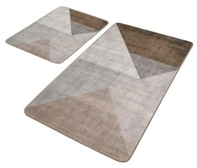 Szürke-barna bársony fürdőszobai kilépő szett 2 db-os 60x100 cm – Mila Home