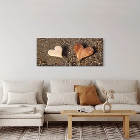 Kép - Fából készült szívek (120x50 cm)