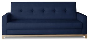 Sötétkék bársony kinyitható-tárolóhelyes kanapé 216 cm Selene – ELTAP