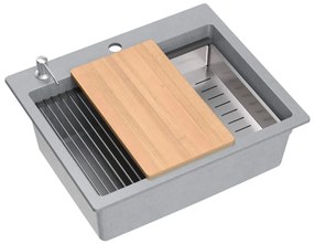 gránit mosogató KURT 110 WORKSTATION Grey Metallic