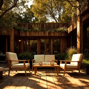 "TIRANA" ALUMÍNIUM KERTI BÚTORSZETT (KANAPÉ + 2 FOTEL + ASZTAL) – BÉZS, BÉZS PÁRNÁKKAL 9538