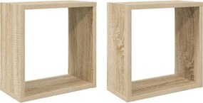 vidaXL 2 db sonoma tölgy színű fali kockapolc 30 x 15 x 30 cm