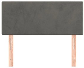 sötétszürke bársony fejtámla 90x5x78/88 cm