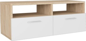 vidaXL tölgyfa/fehér színű faforgácslap TV szekrény 95 x 35 x 36 cm
