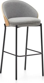 Szürke-natúr színű bárszék (ülésmagasság 77 cm) Eamy – Kave Home