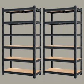 Deuba 2 db 6 polcos polc szett - fekete