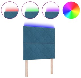 LED Fejtámla Gyémánt Blokkok Dizájn Sötét Kék 90 cm Bársony