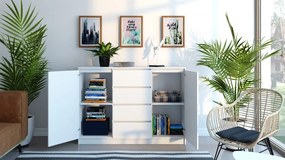 Drohmo 2D4S komód, 120x97x40 cm, fehér