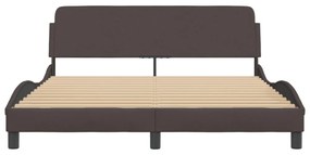 sötétbarna szövet ágykeret Dover 160 x 200 cm