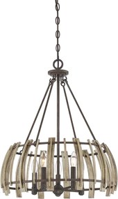 Quoizel loft függeszték wood hollow fekete falusias elsqz-wood-hollow-5p