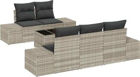 vidaXL Kerti Kanapé Szett párnával 6 pcs Világosszürke és Sötétszürke