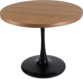Kerek étkezőasztal LINO, 100 cm arany tölgy/fekete