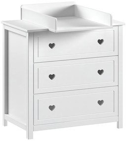 Fehér gyerek komód pelenkázó feltéttel 90x103x73 cm Amori – Vipack