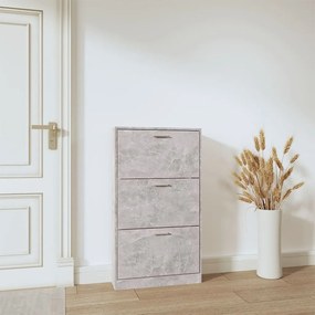 betonszürke szerelt fa cipőszekrény 59x17x108 cm
