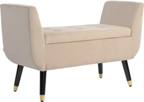 HOMCOM Tárolós Pad Karfákkal Kárpitozott Pad Velúr Hatással, Tárolórekesz Fa Lábakkal, Előtér Pad Nappaliba, Hálószobába, Előszobába - 107 x 42 x 65 c